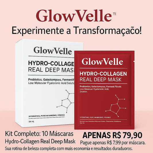 Máscara Facial GlowVelle™ - Kit Completo: 10 Máscara